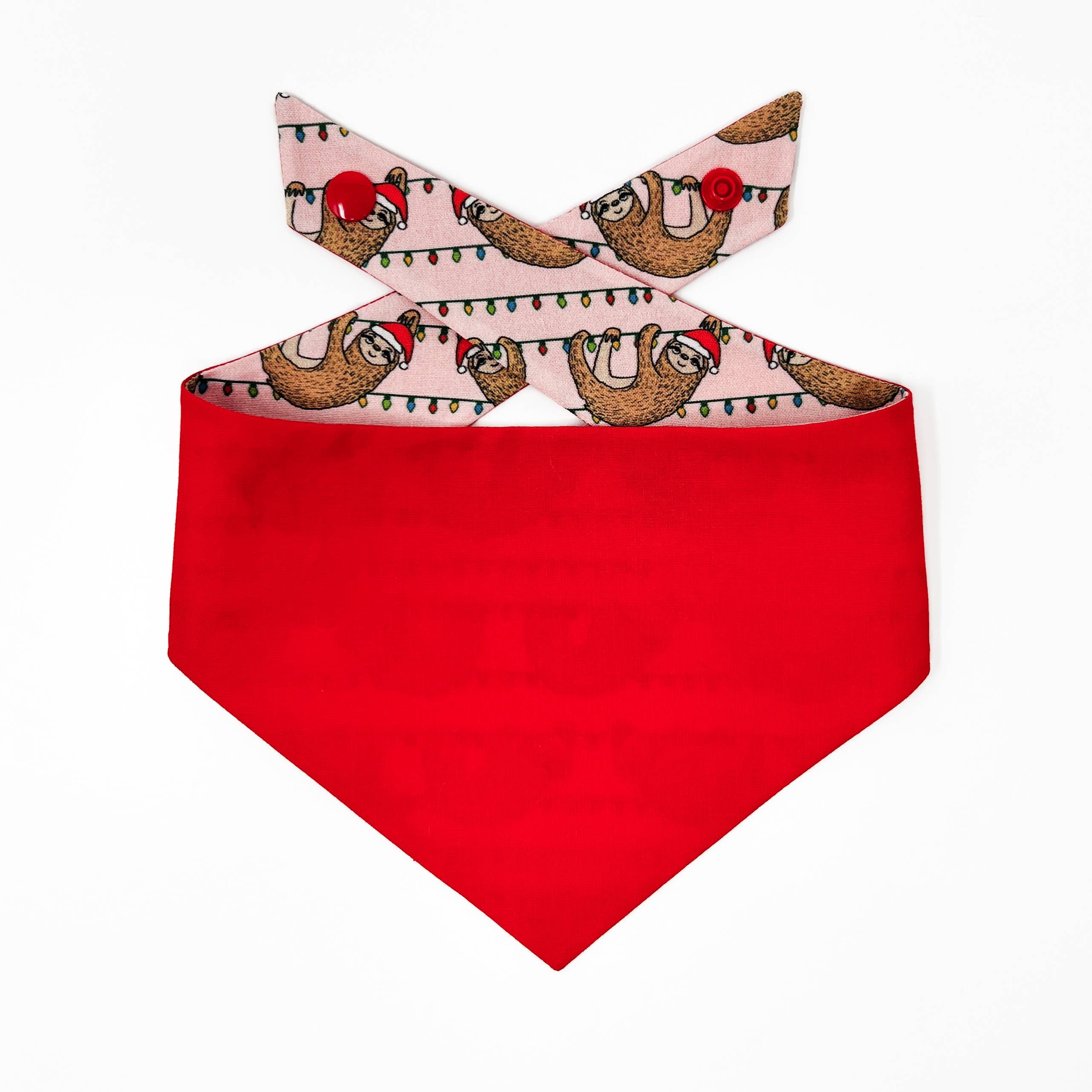 Christmas Sloths Tie On Dog Bandana