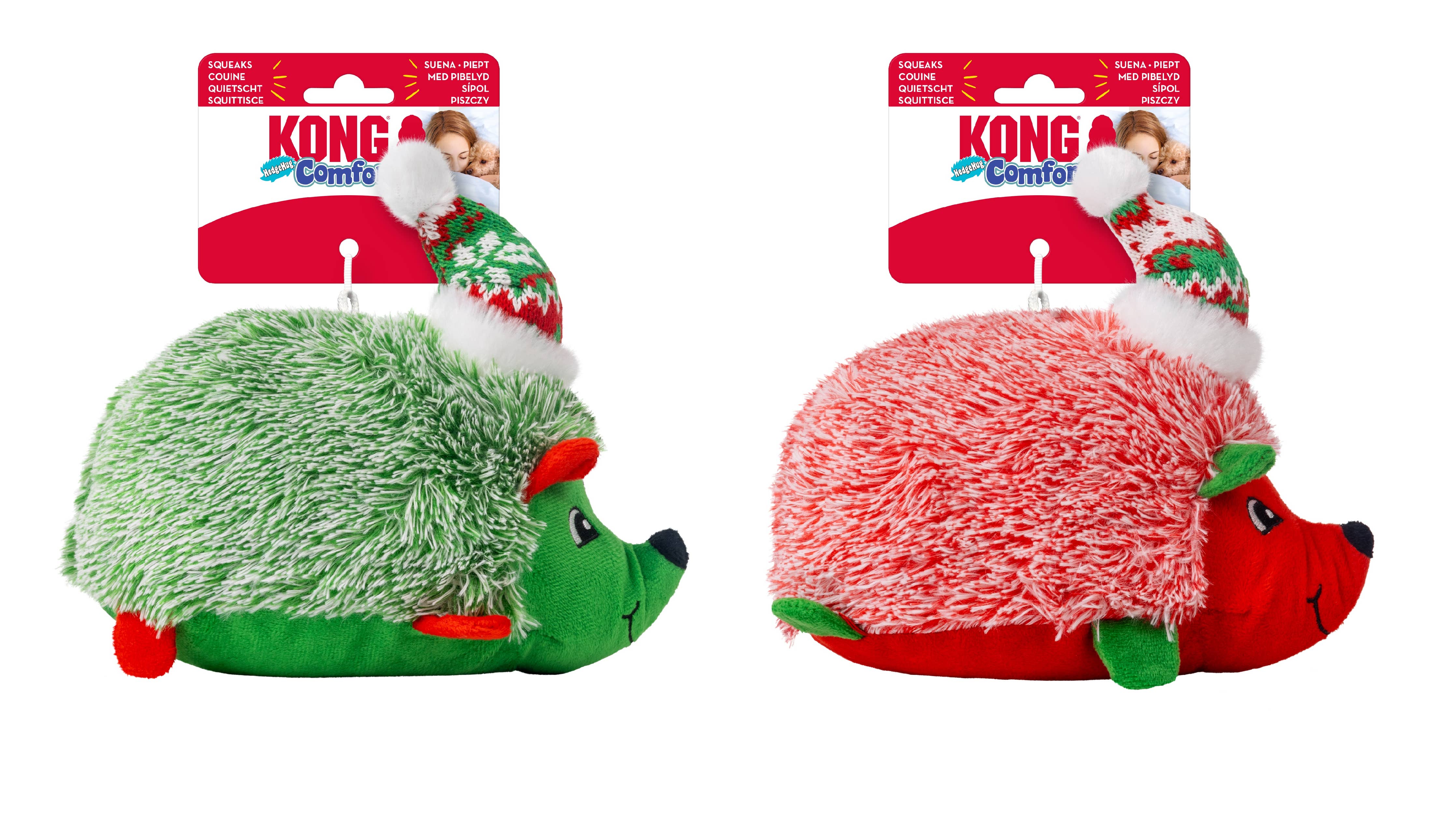 KONG Holiday Comfort HedgeHug Dog Toy Assorted Md