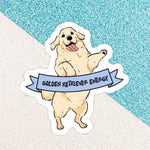 Golden Retriever Energy Waterproof Vinyl Sticker