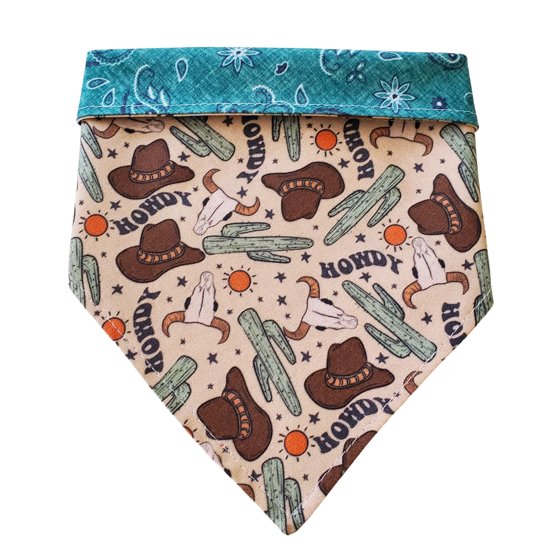 Howdy - Reversible Dog Collar Bandana