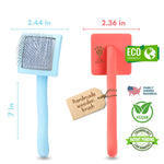 Curved Slicker Brush - Coral - Small