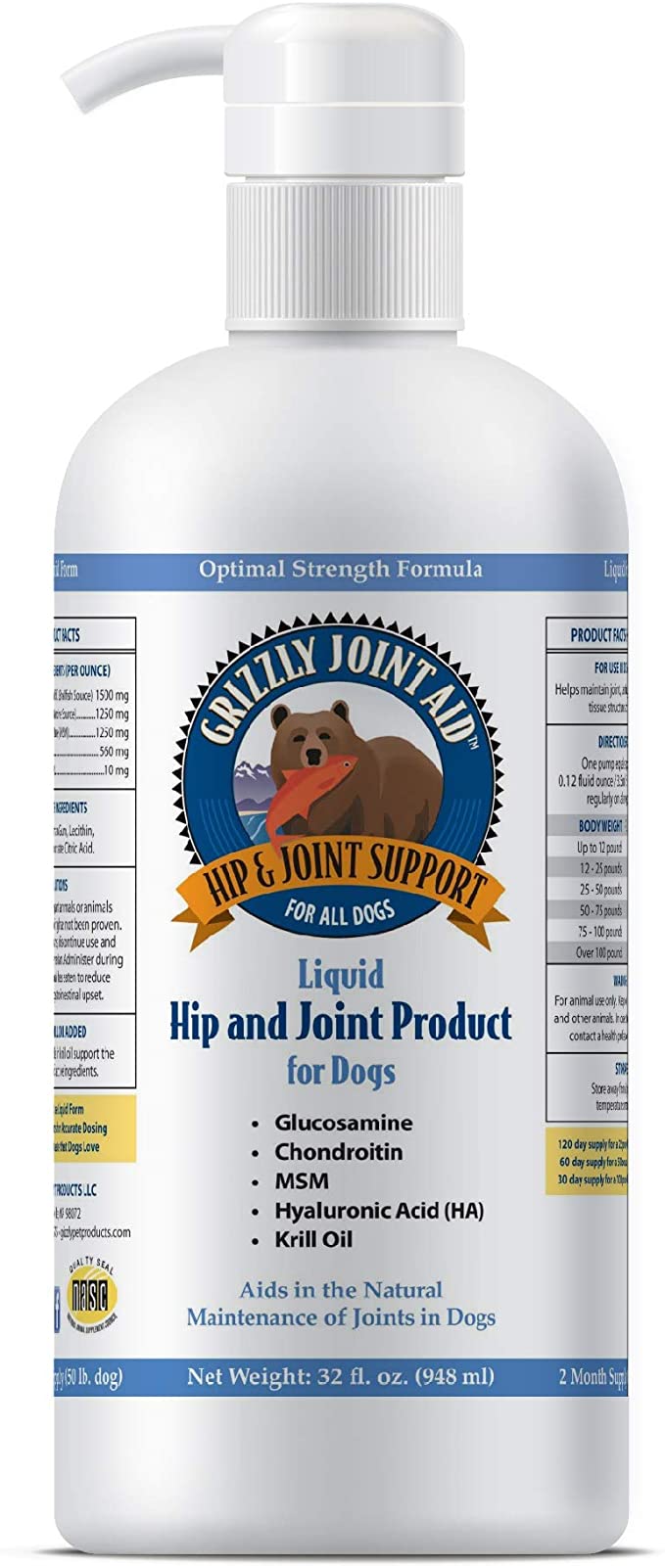 Grizzly Dog Joint Aid Liquid 16oz.