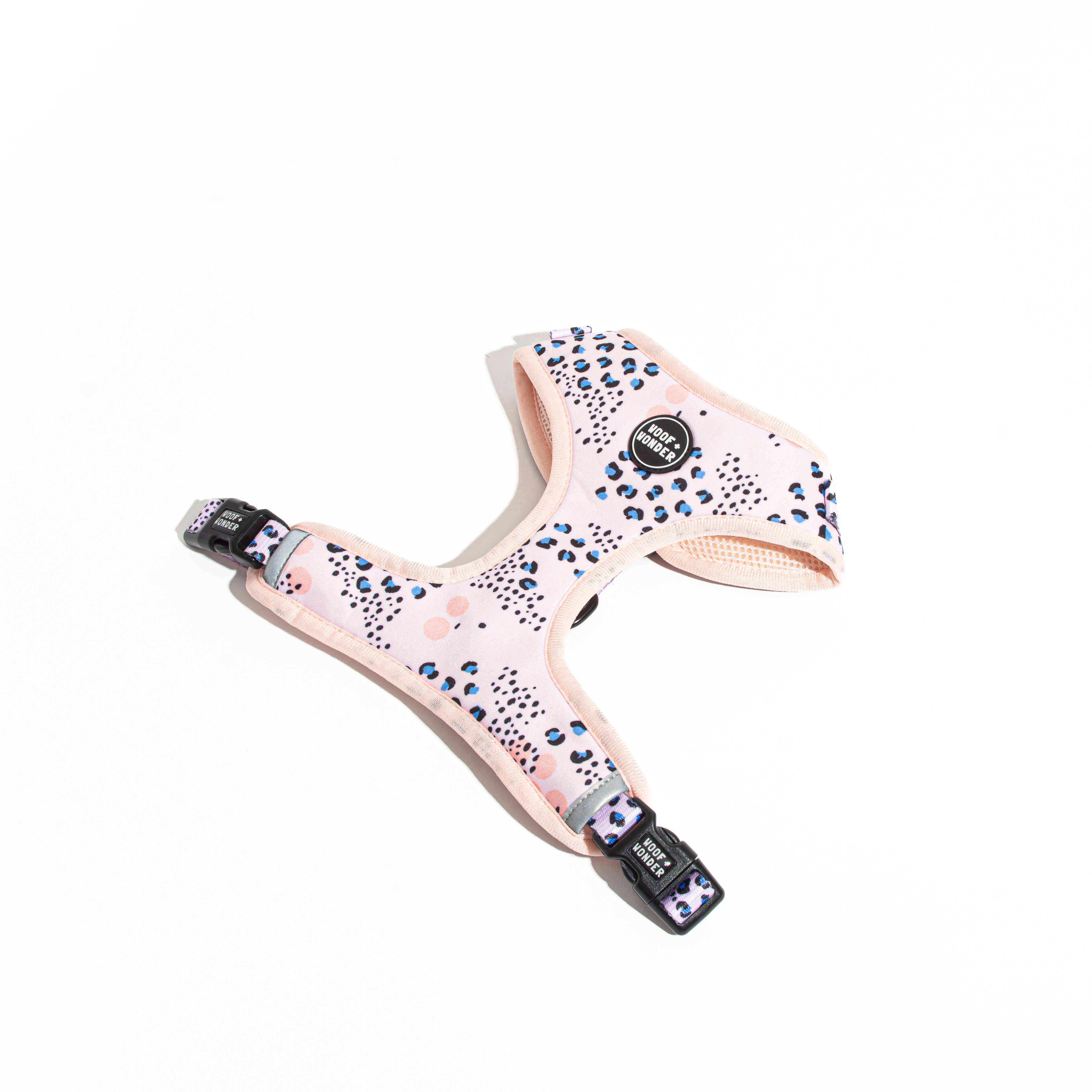 Pink and Periwinkle Leopard Print Adjustable Dog Harness