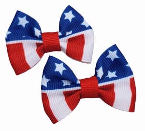Patriotic Hair Bows - 2 per card