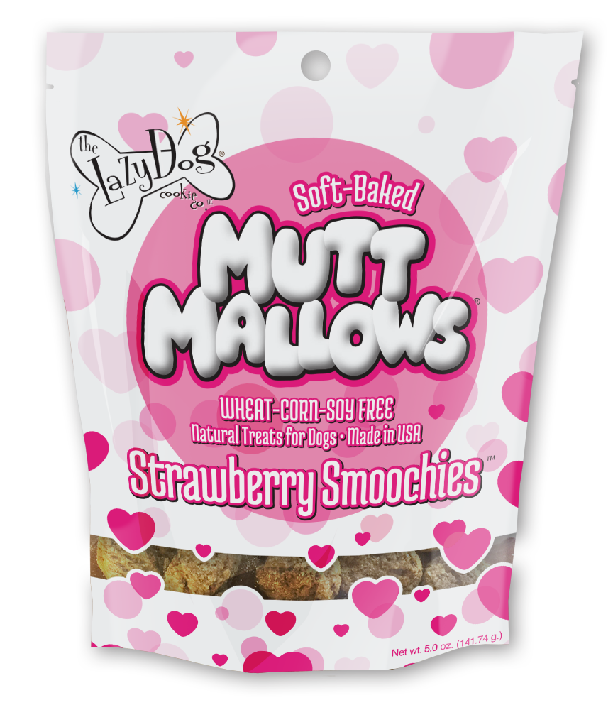 Lazy Dog Mutt Mallows Strawberry Smoochies Dog Treat 5oz