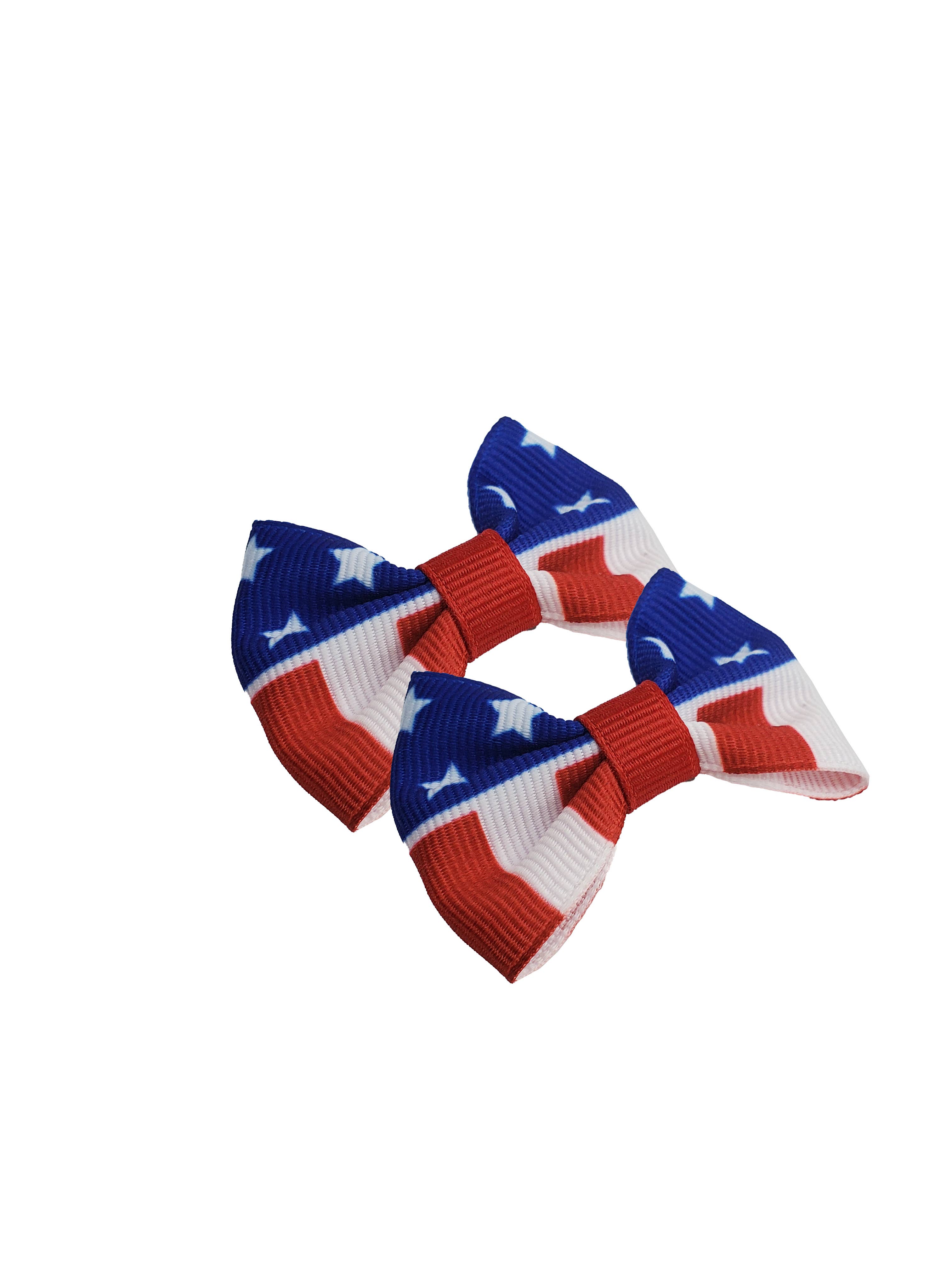 Patriotic Hair Bows - 2 per card