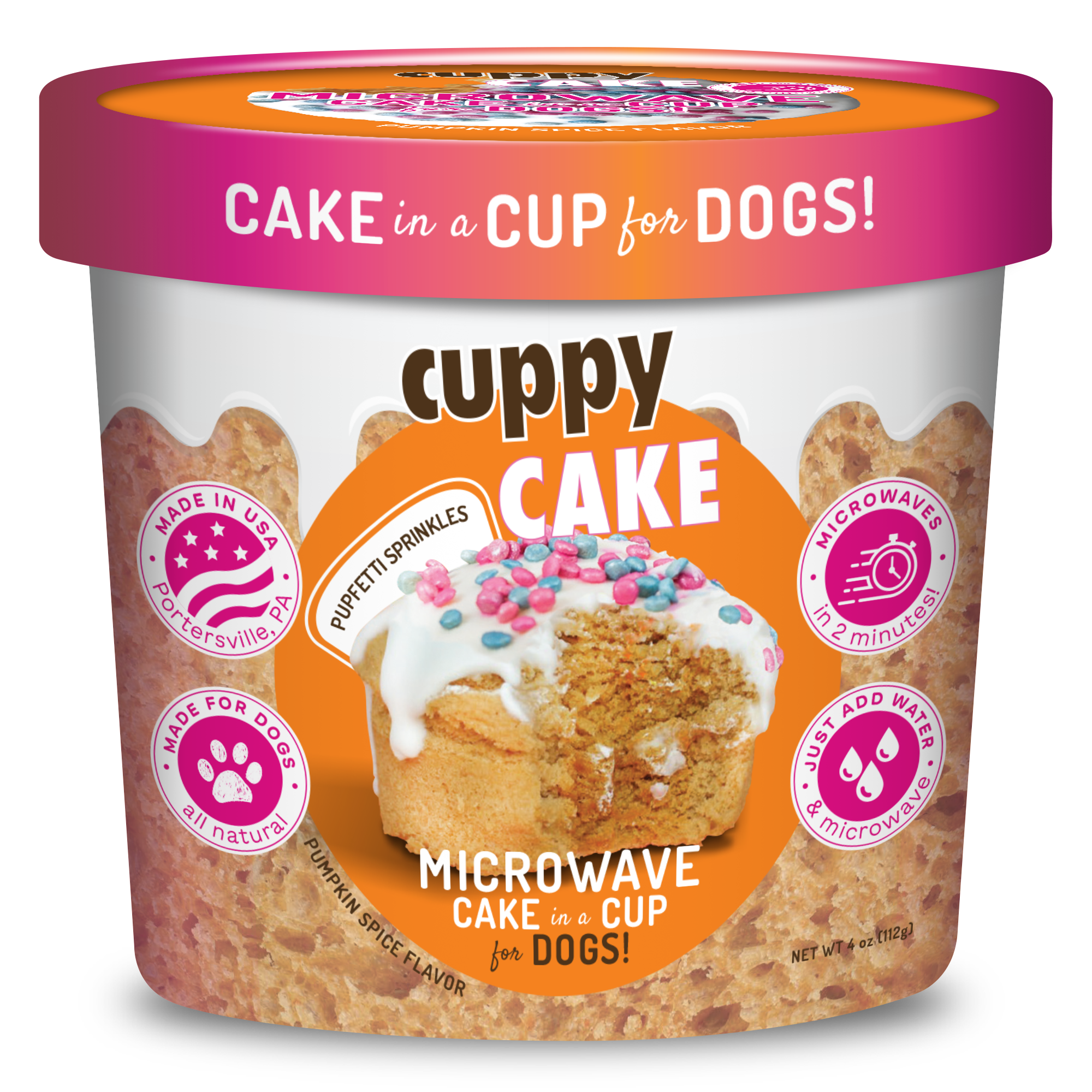 Cuppy Cake - Microwave Dog Birthday Cake in A Cup - Pumpkin