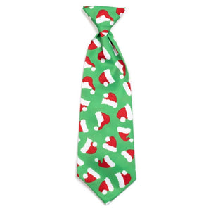 Santa Hats Neck Tie: Green