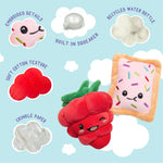 SnugArooz Poptart and Raspberry Plush Dog Toy 2pk