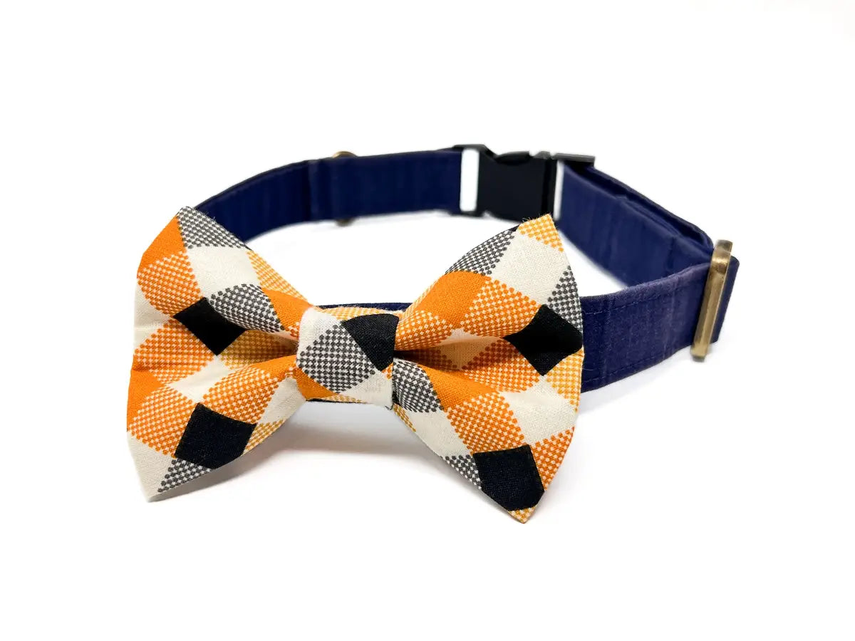 Halloween Check Dog Bow Tie