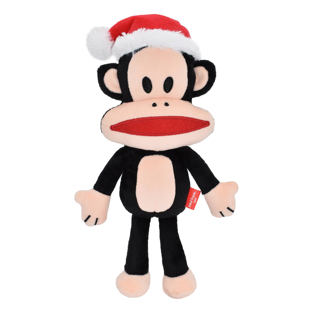 Multipet Paul Frank® Julius w/ Santa Hat Plush Dog Toy 12"