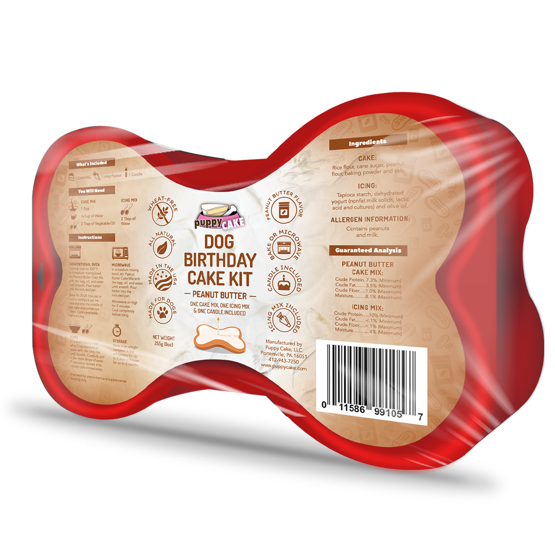 Puppy Cake Dog Birthday Cake Kit Peanut Butter