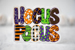 Fun Hocus Pocus,  White Vinyl , Sticker, 3x3 inch