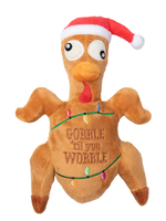 FuzzYard Gobble Til You Wobble Turkey Plush Dog Toy