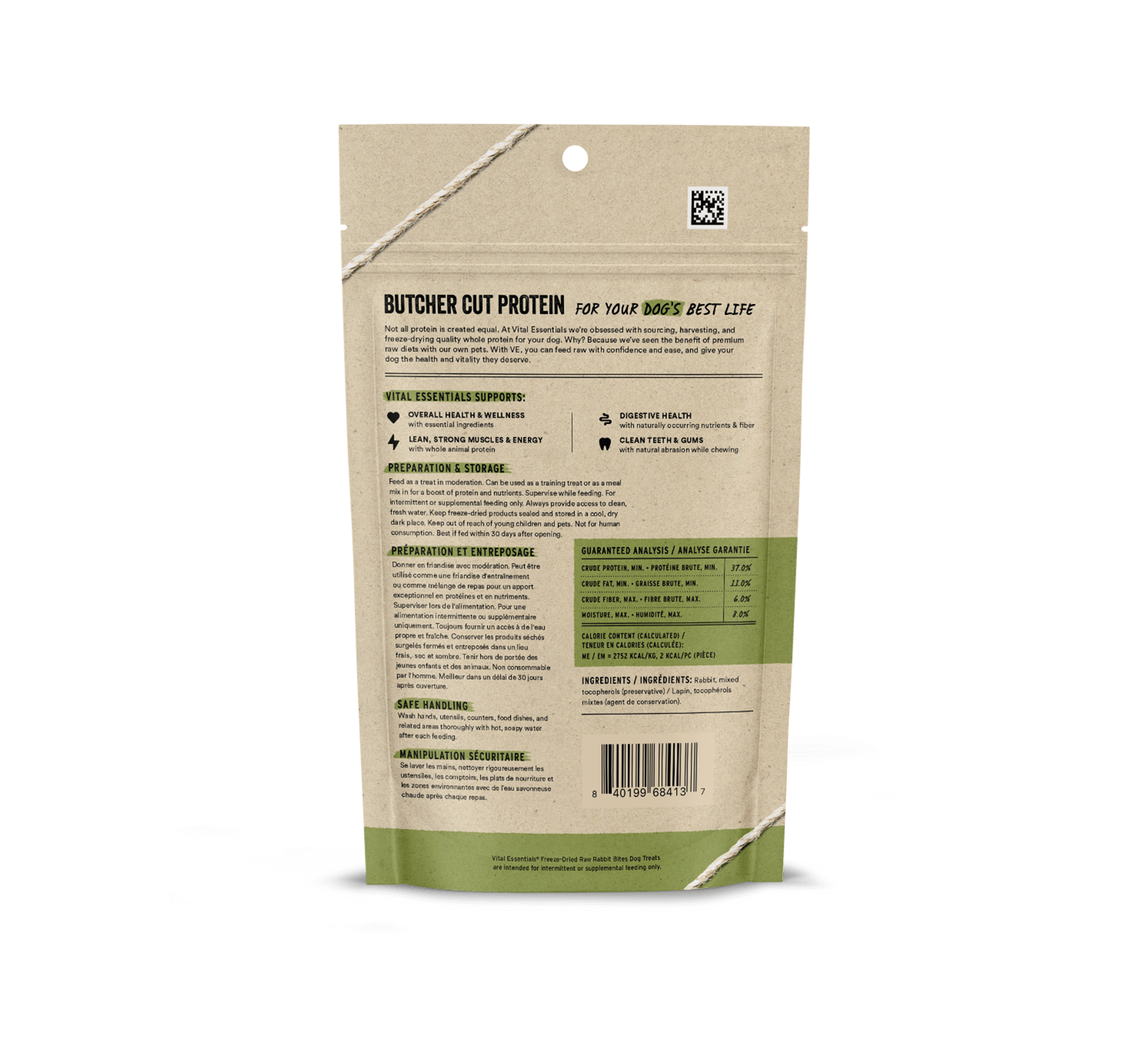 Vital Essentials Rabbit Bites FD Dog Treats 2 oz