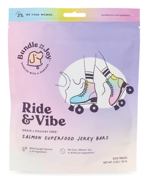 Ride & Vibe Wild-Caught Salmon Superfood Jerky Bars for Dogs: 5oz
