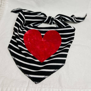 Up-cycled True Love red velvet dog valentine bandana