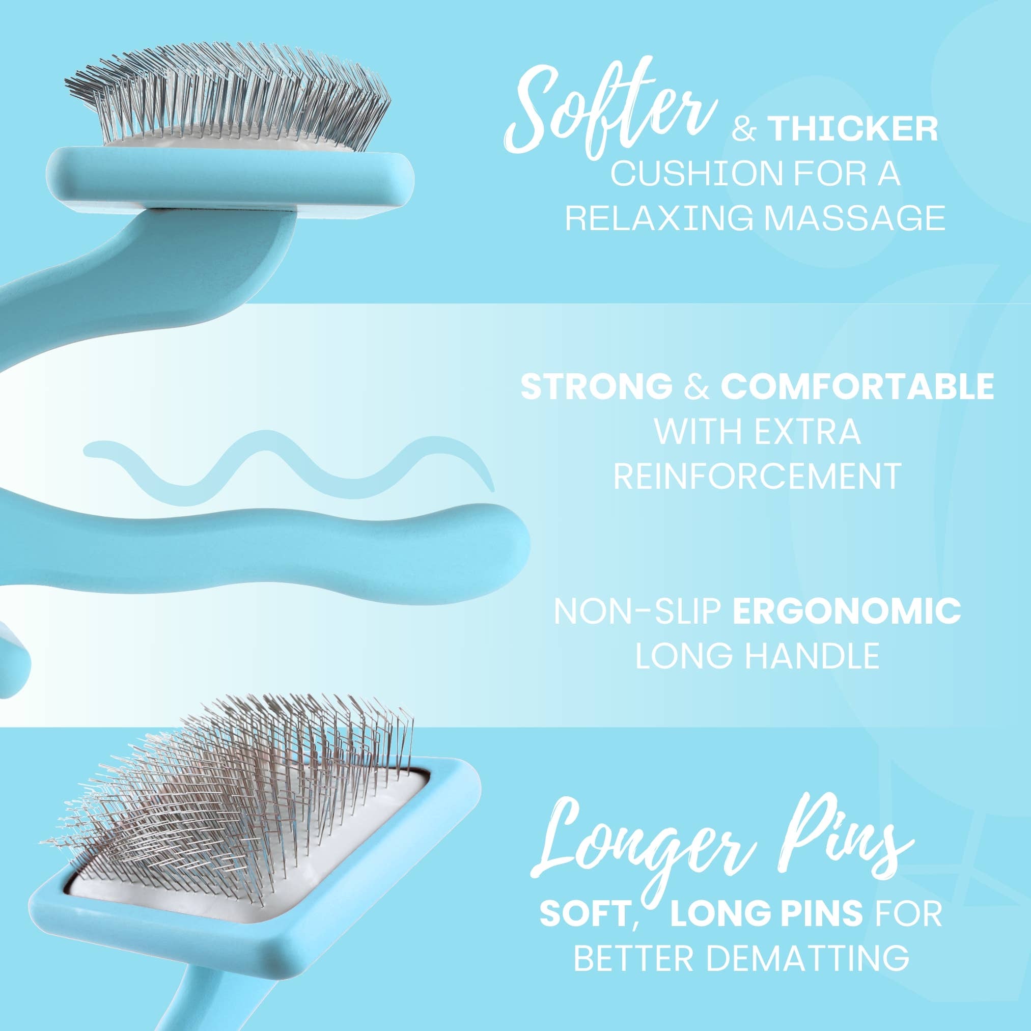 Flat Slicker Brush - Baby Blue - Large