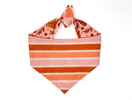 Boho Pumpkin Spice Reversible Tie On Dog Bandana for Fall