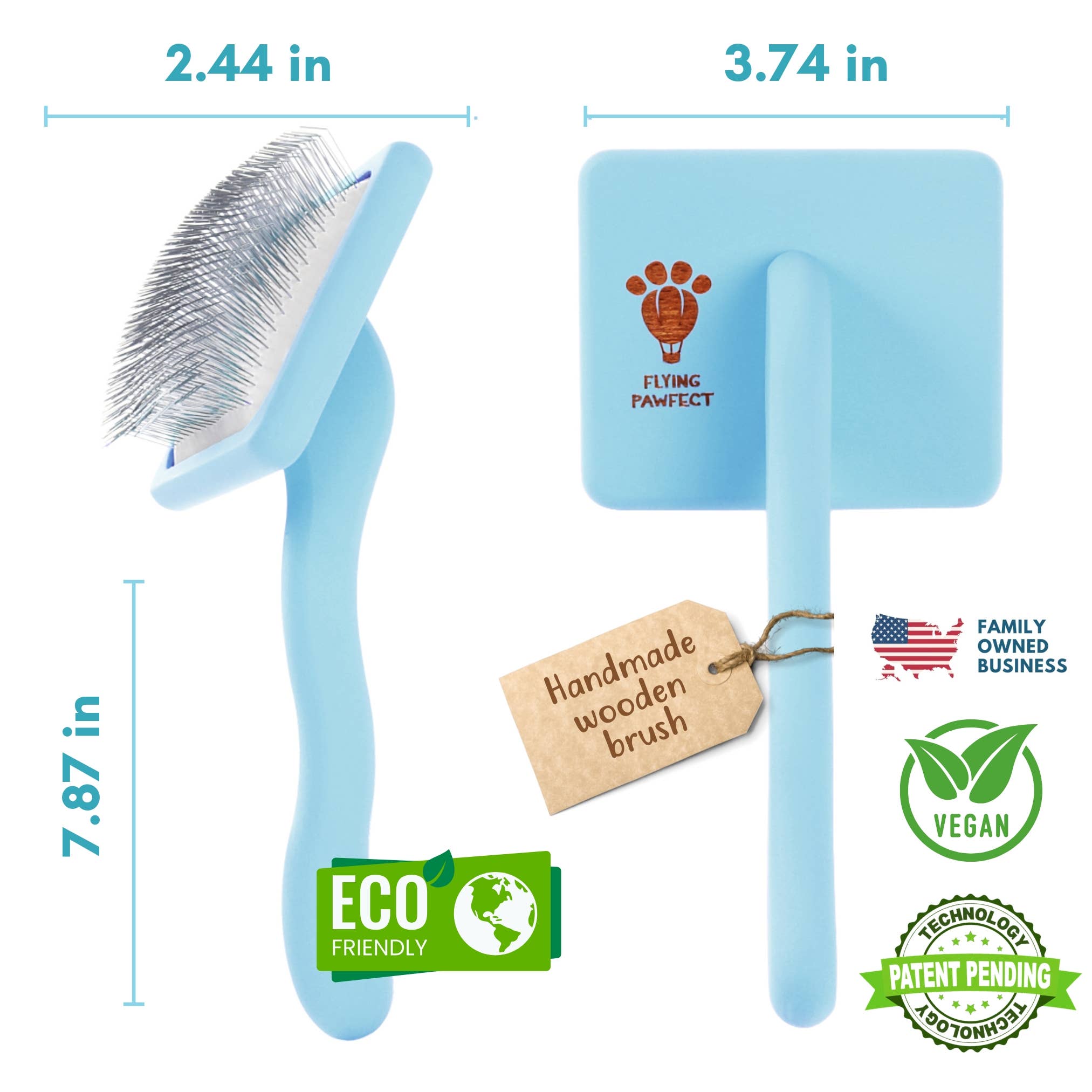 Flat Slicker Brush - Baby Blue - Large