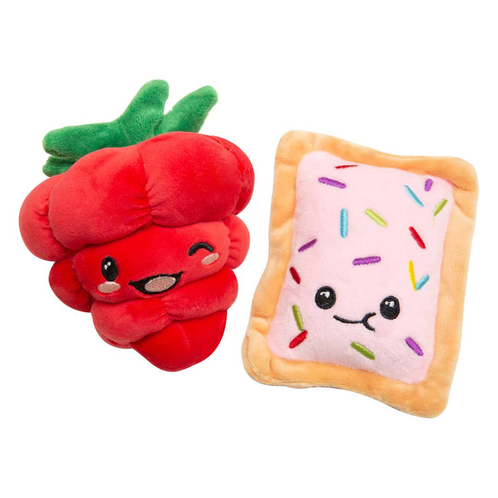 SnugArooz Poptart and Raspberry Plush Dog Toy 2pk