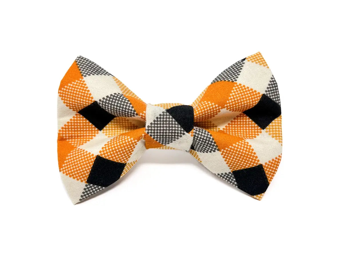 Halloween Check Dog Bow Tie