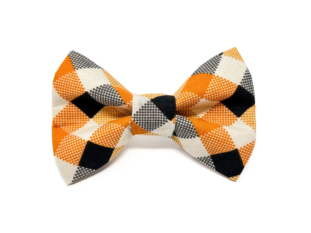 Halloween Check Dog Bow Tie