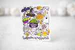 Halloween Is My Favorite,  White Vinyl , Sticker, 3x3 inch