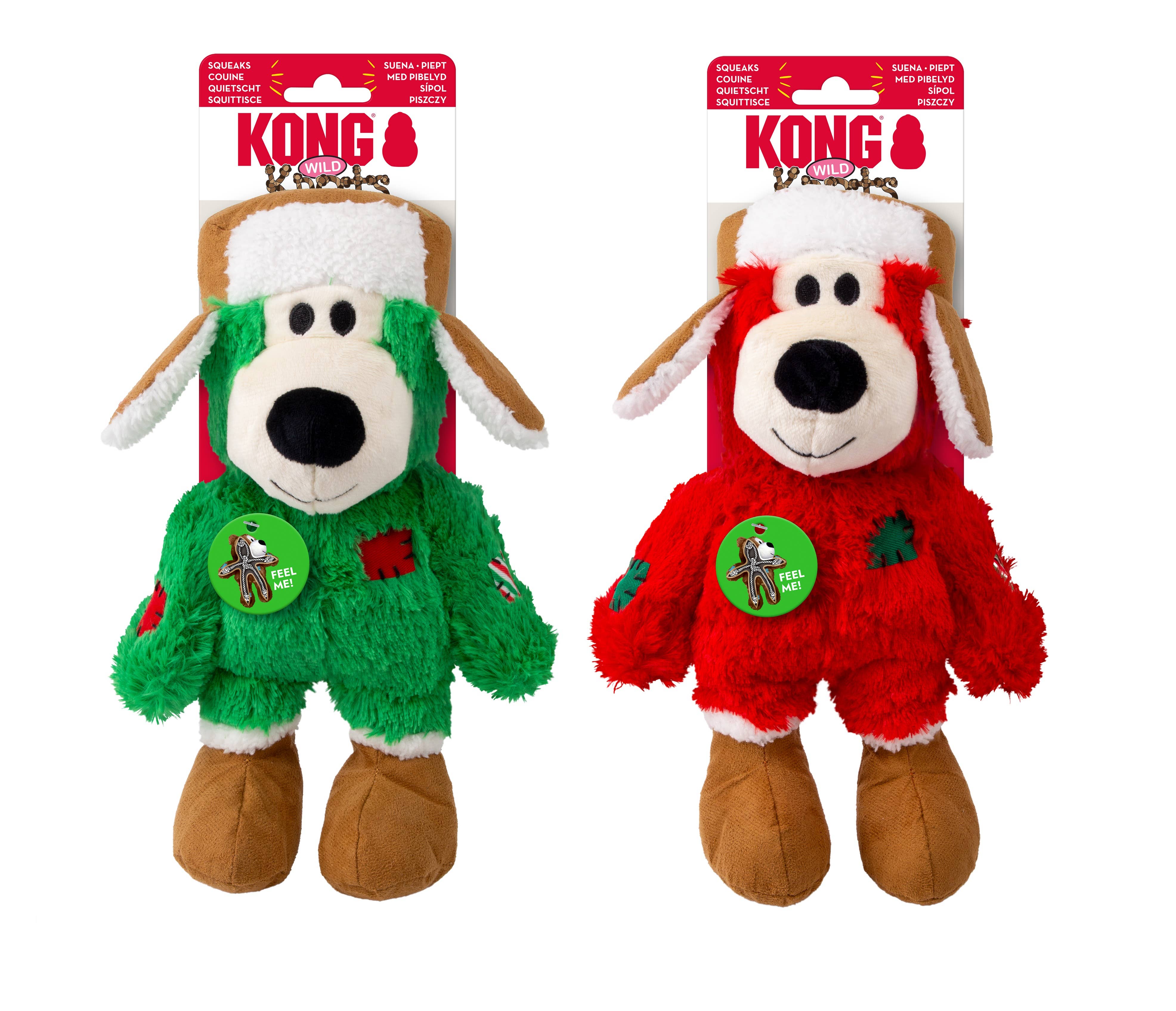 KONG Holiday Wild Knots Bear Dog Toy Assorted Md/Lg