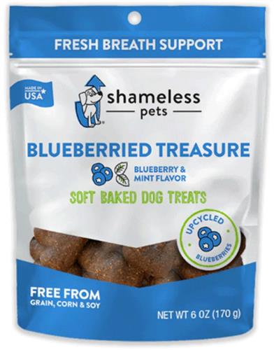 SHAMELESS PETS Soft Baked Dog Treats Blueberried Treasure 6oz