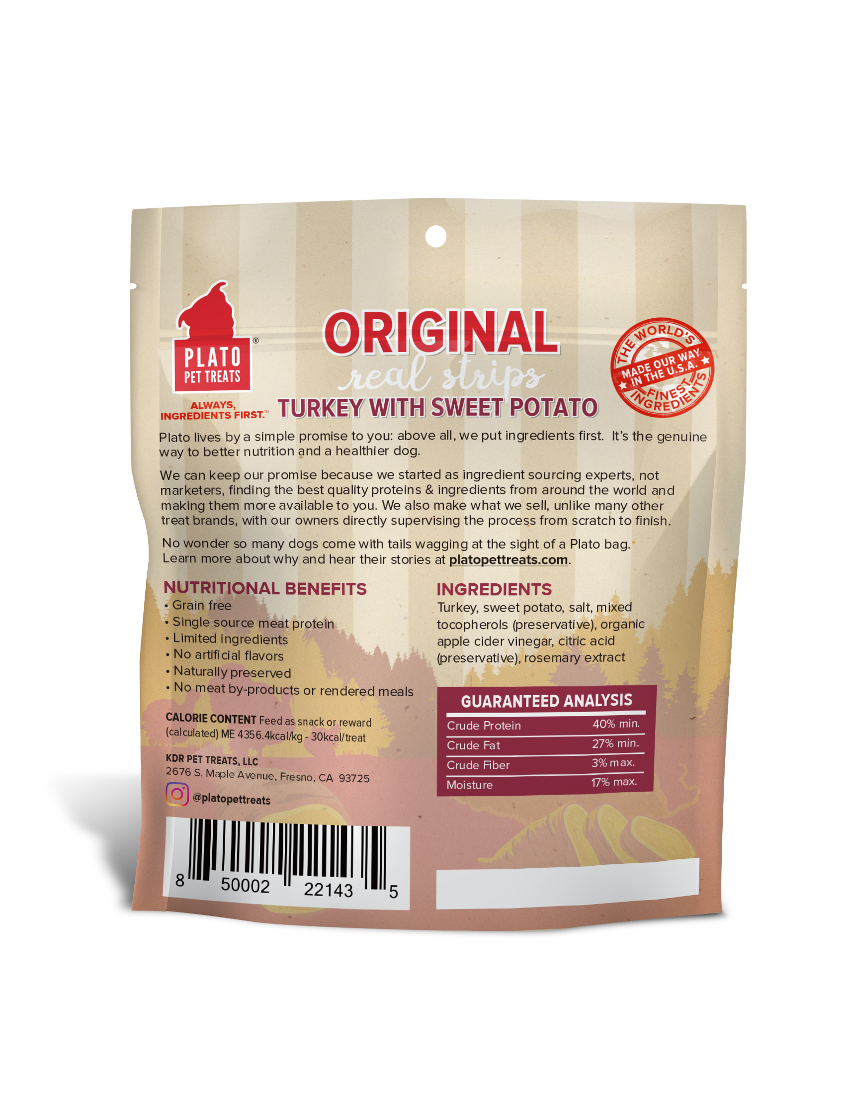 Plato Original Real Strips Turkey & Sweet Potato 3oz