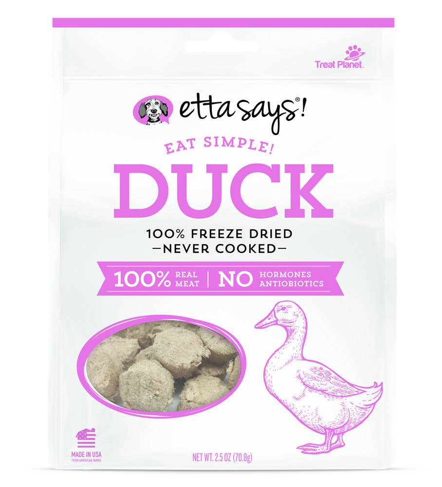 Etta Says! Eat Simple! Freeze Dried Dog Treats Duck 2.5oz