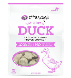 Etta Says! Eat Simple! Freeze Dried Dog Treats Duck 2.5oz