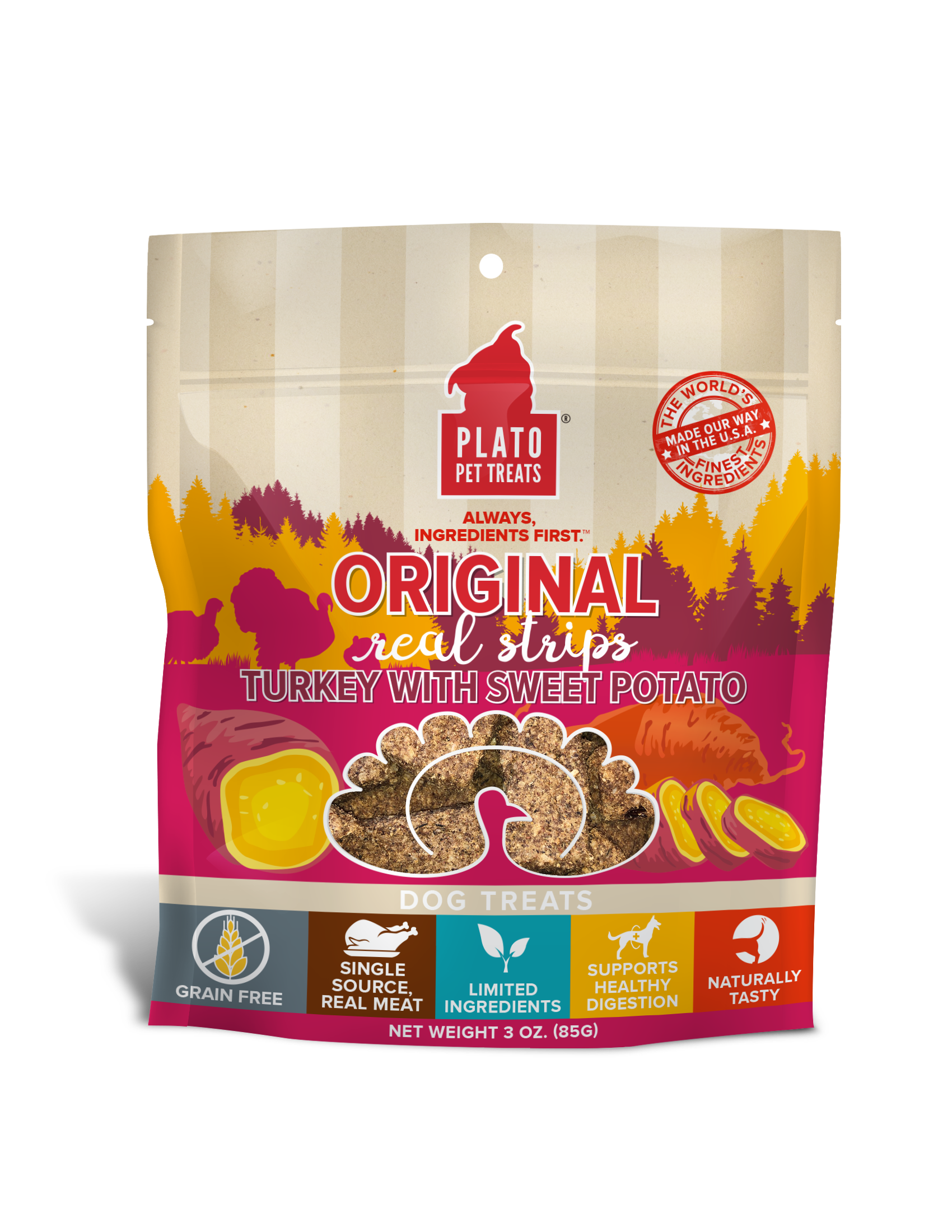 Plato Original Real Strips Turkey & Sweet Potato 3oz