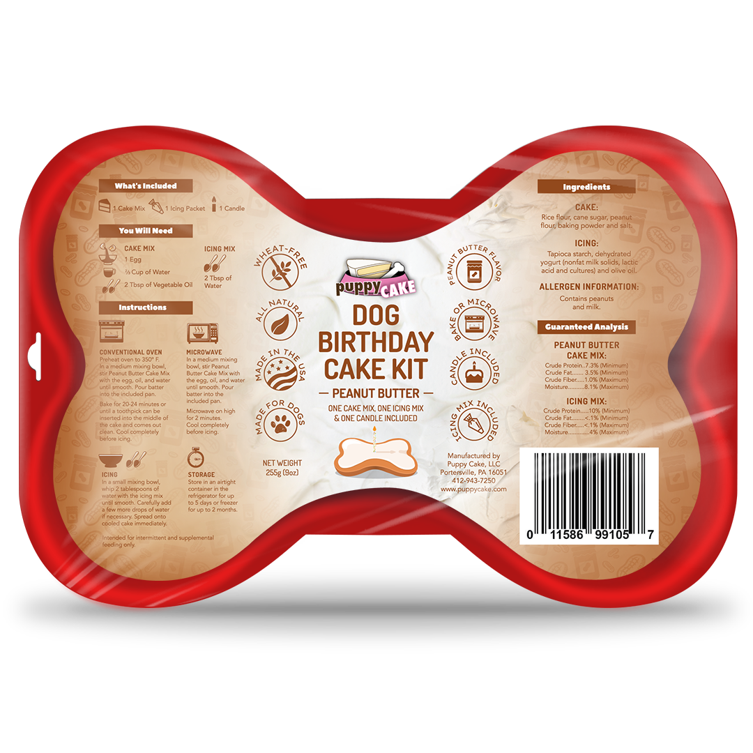 Puppy Cake Dog Birthday Cake Kit Peanut Butter