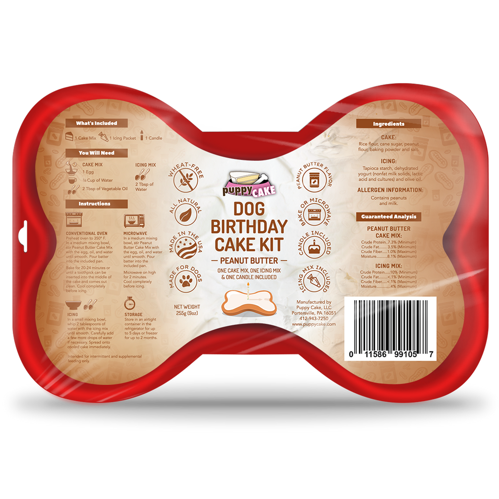 Puppy Cake Dog Birthday Cake Kit Peanut Butter