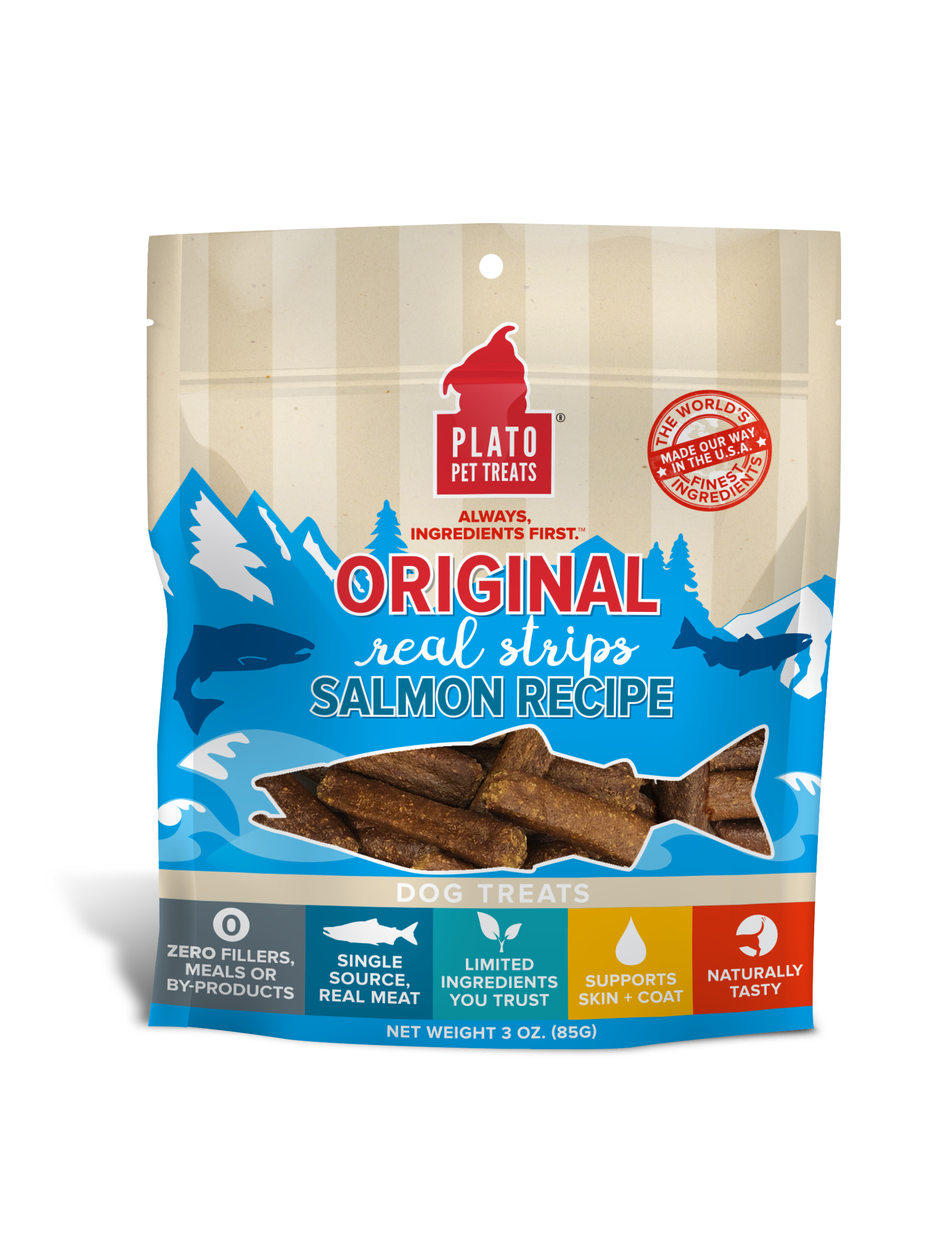 Plato Original Real Strips Salmon 3oz