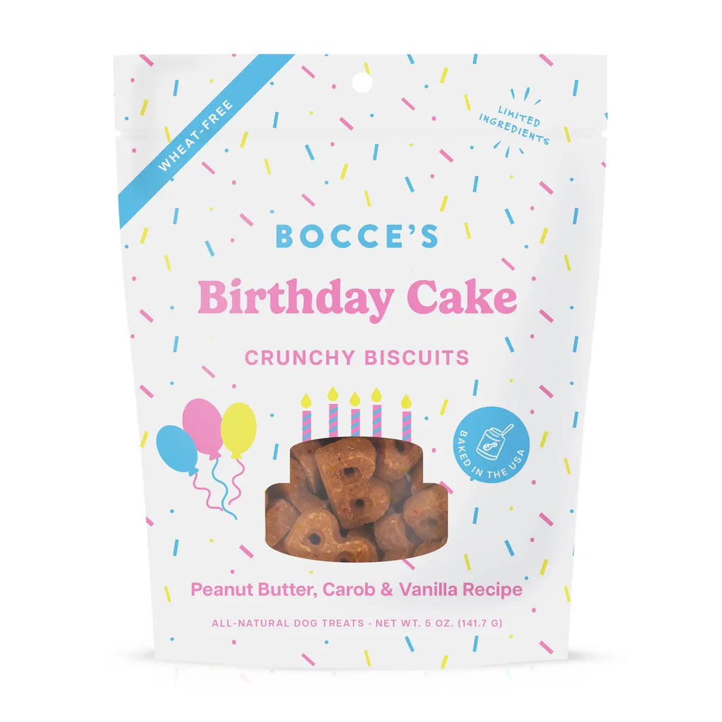 Bocce's Bakery Birthday Cake Biscuit Dog Treats 5oz