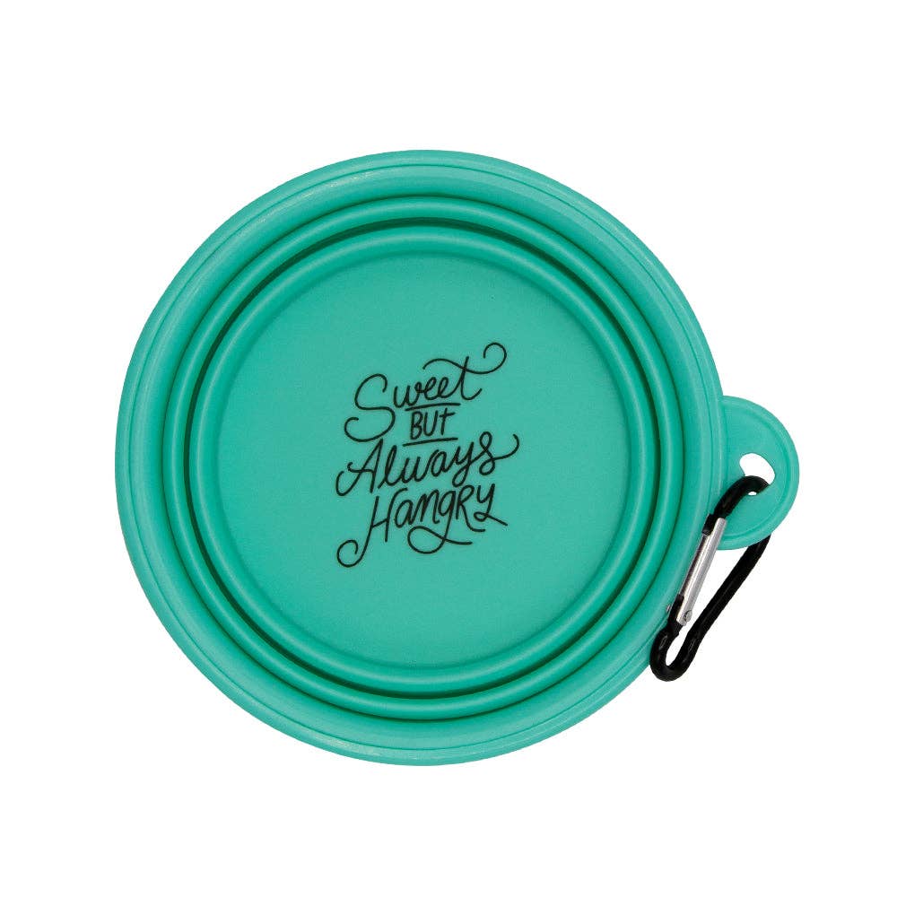 Collapsible Dog Bowl - Sweet, but Always Hangry: Orange