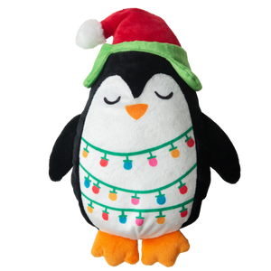 SnugArooz Penguin with Christmas lights