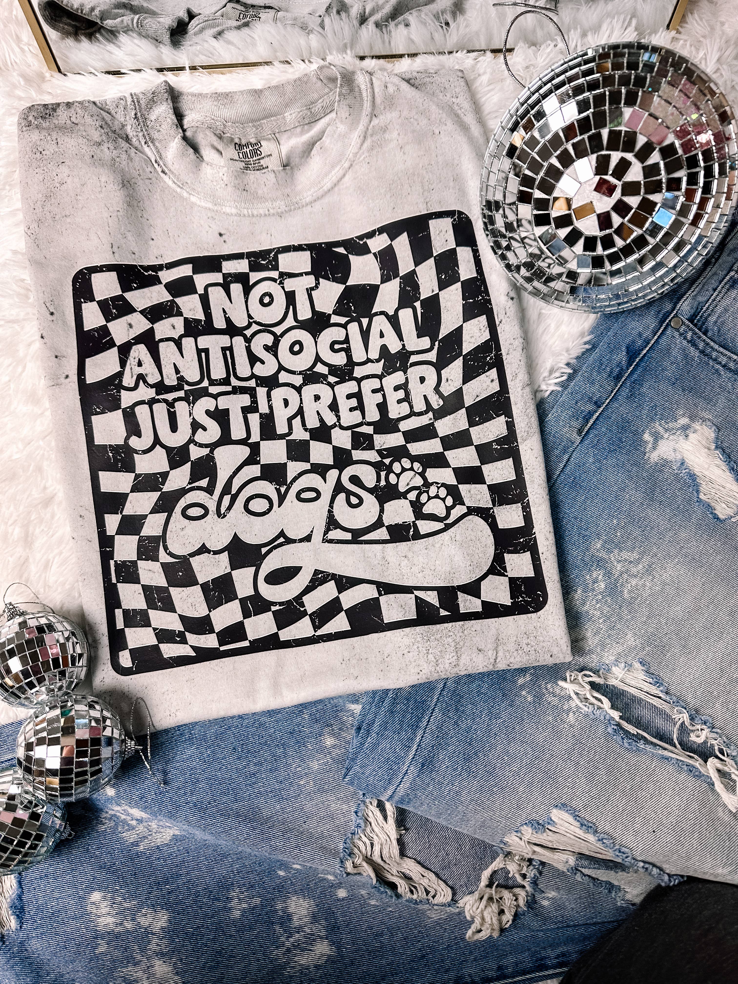 Not Antisocial, Just prefer Dogs Colorblast Tee