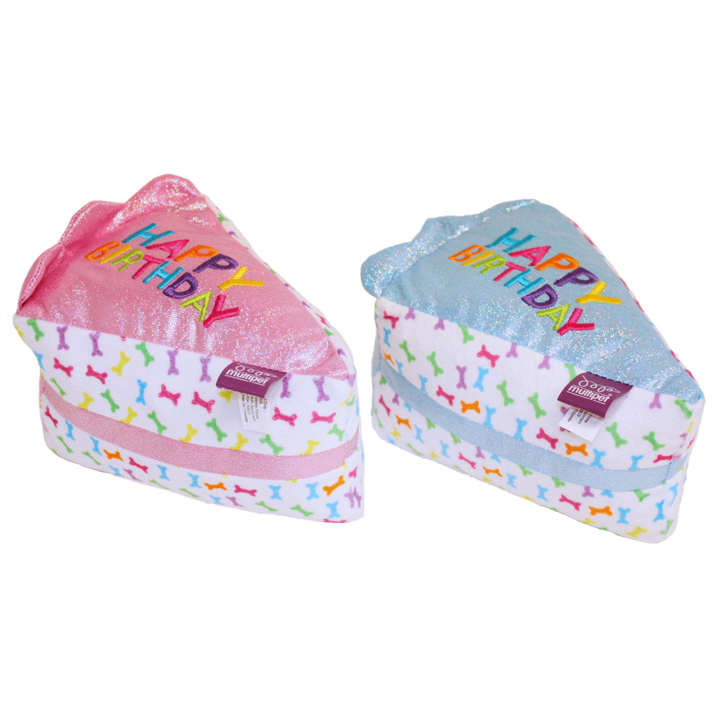 Multipet Birthday Cake Slice Plush Dog Toy