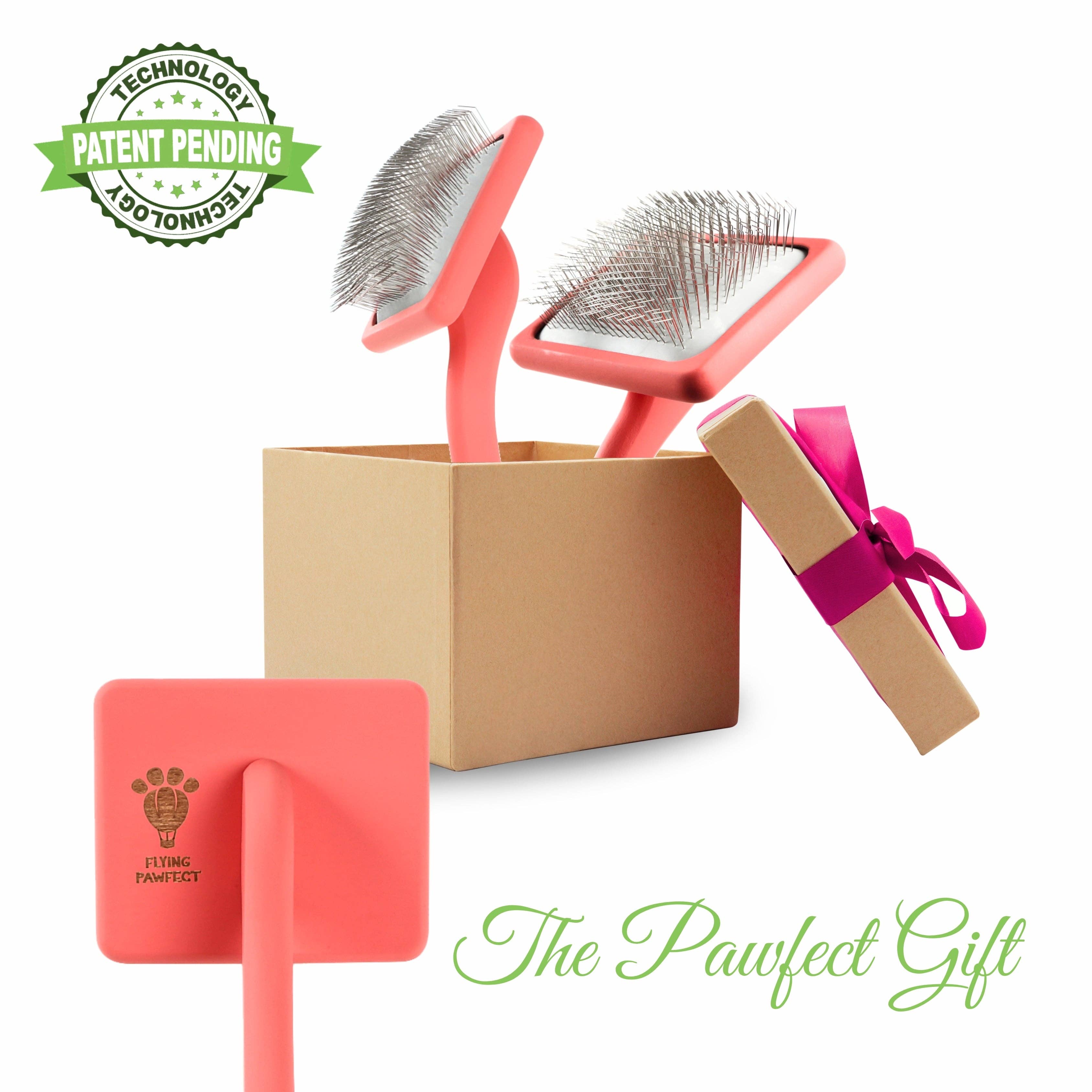 Curved Slicker Brush - Coral - Small