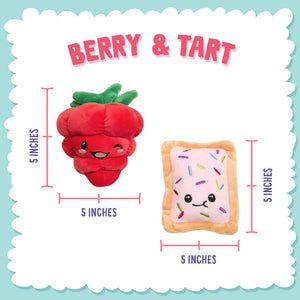 SnugArooz Poptart and Raspberry Plush Dog Toy 2pk