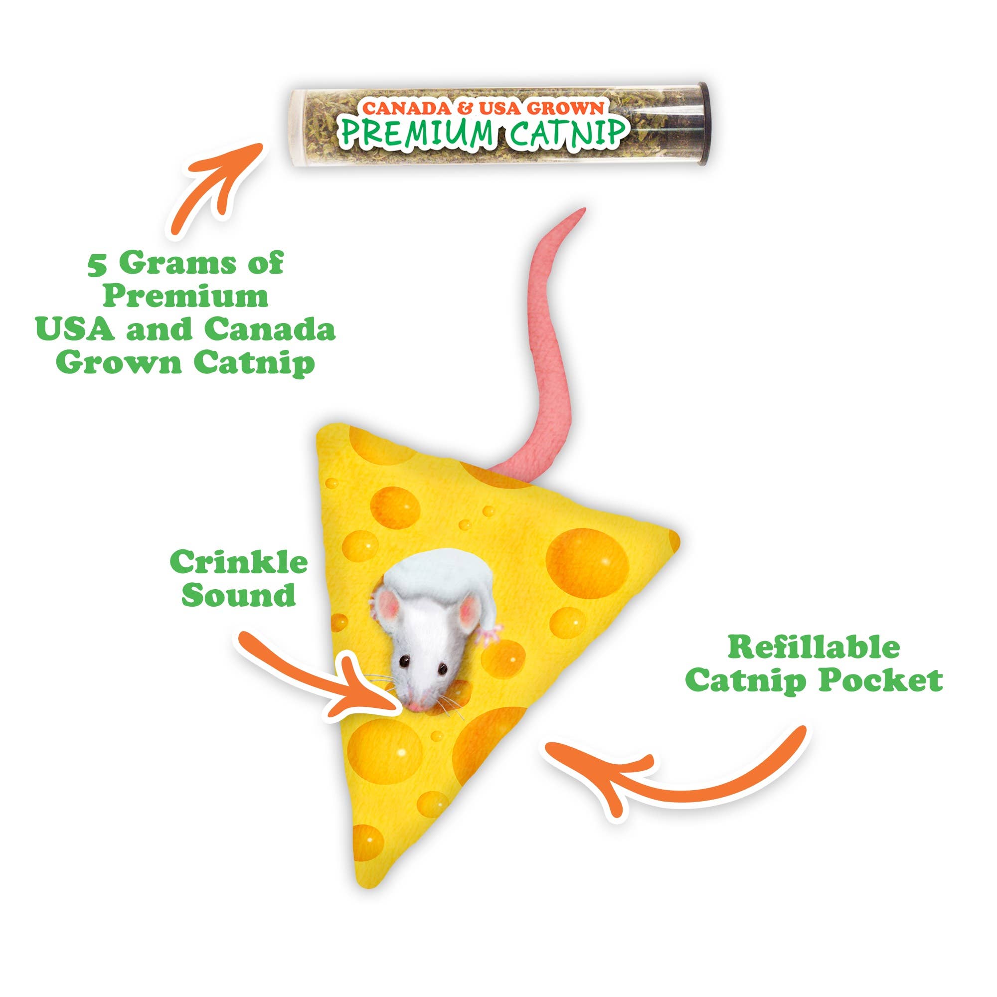 Meowijuana Get Cheezy Cheese & Mouse Cat Toy