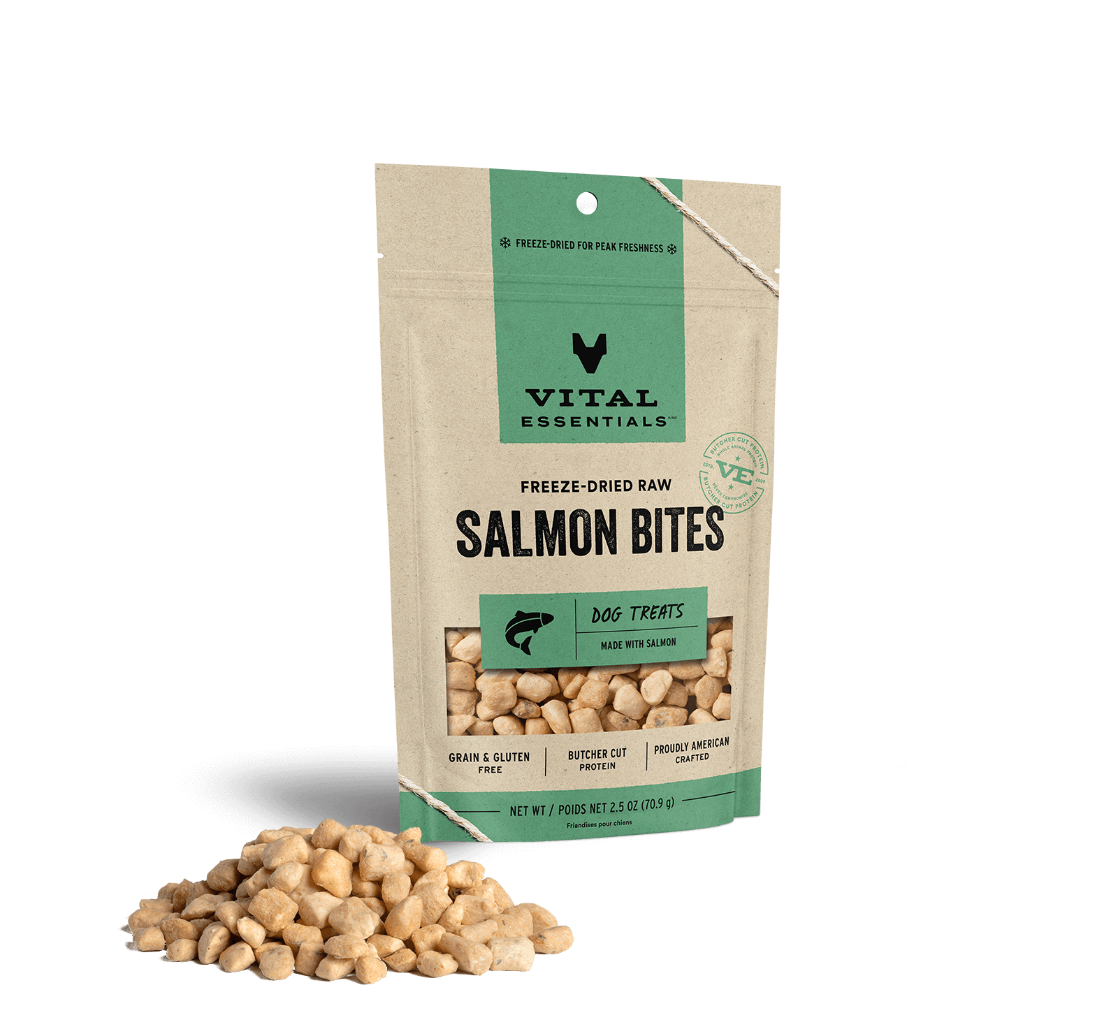 Vital Essentials Raw Salmon Bites FD Dog Treats 2.5 oz