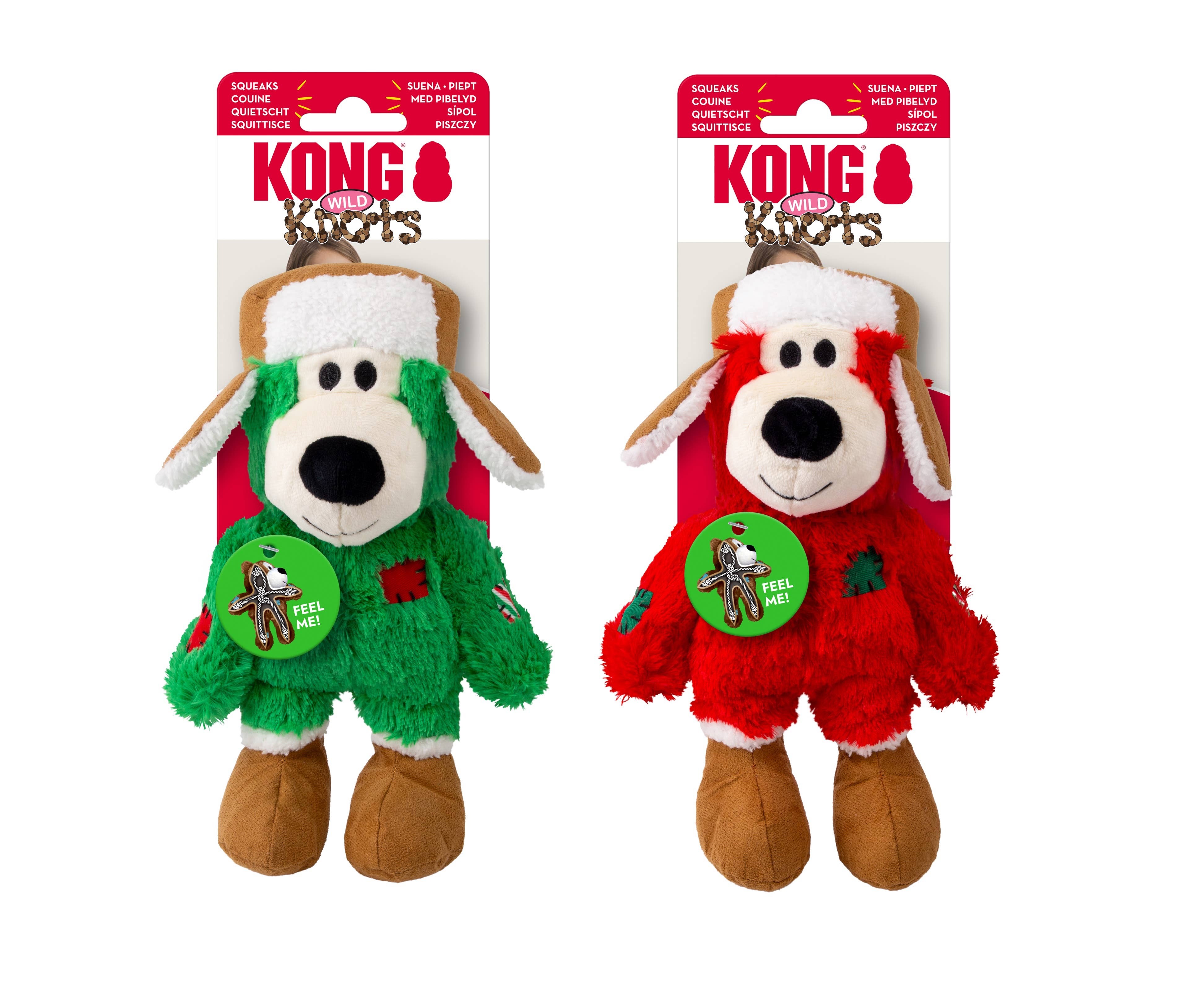 KONG Holiday Wild Knots Bear Dog Toy Assorted Sm/Md