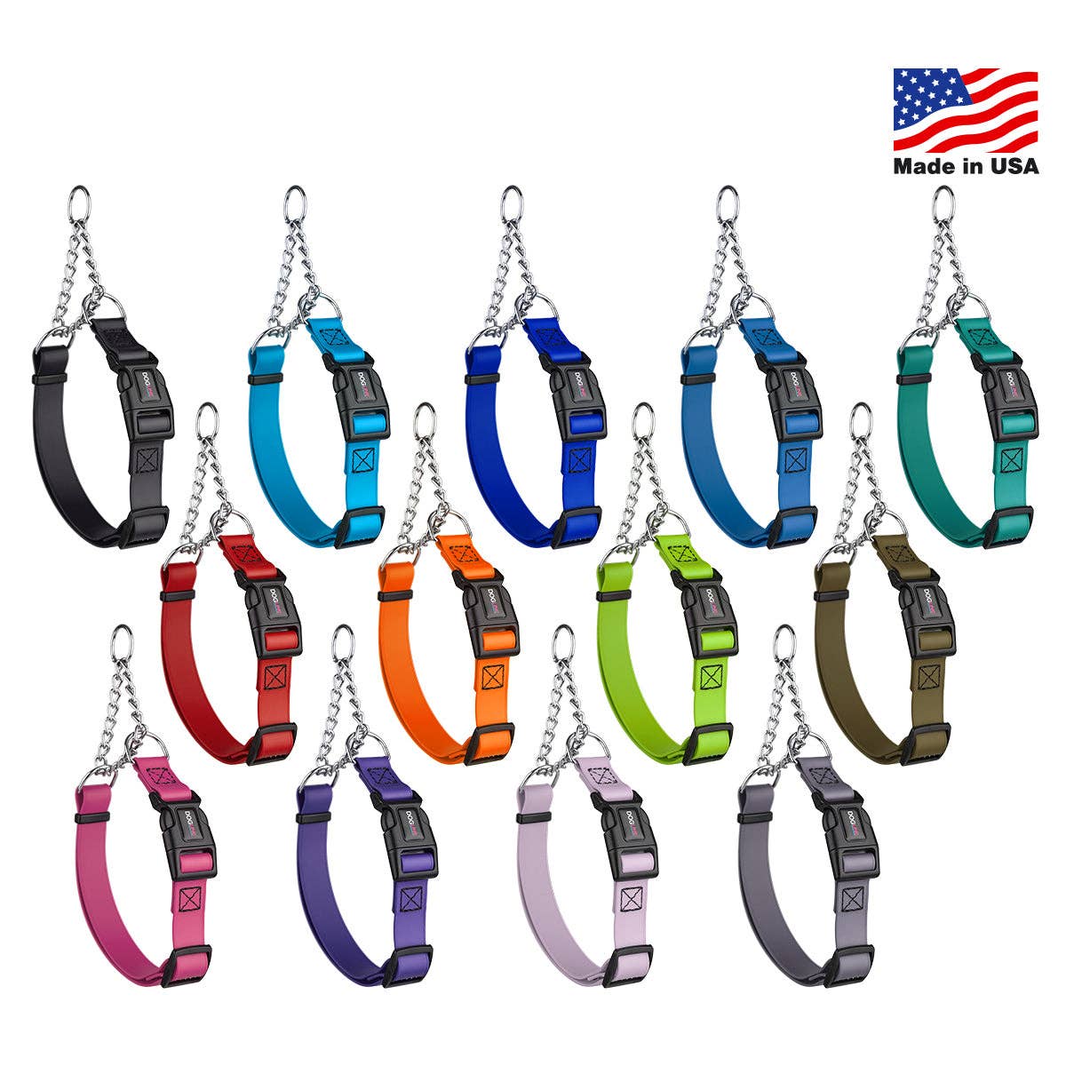 Biothane Adjustable Martingale Collar with Quick Release Buckle