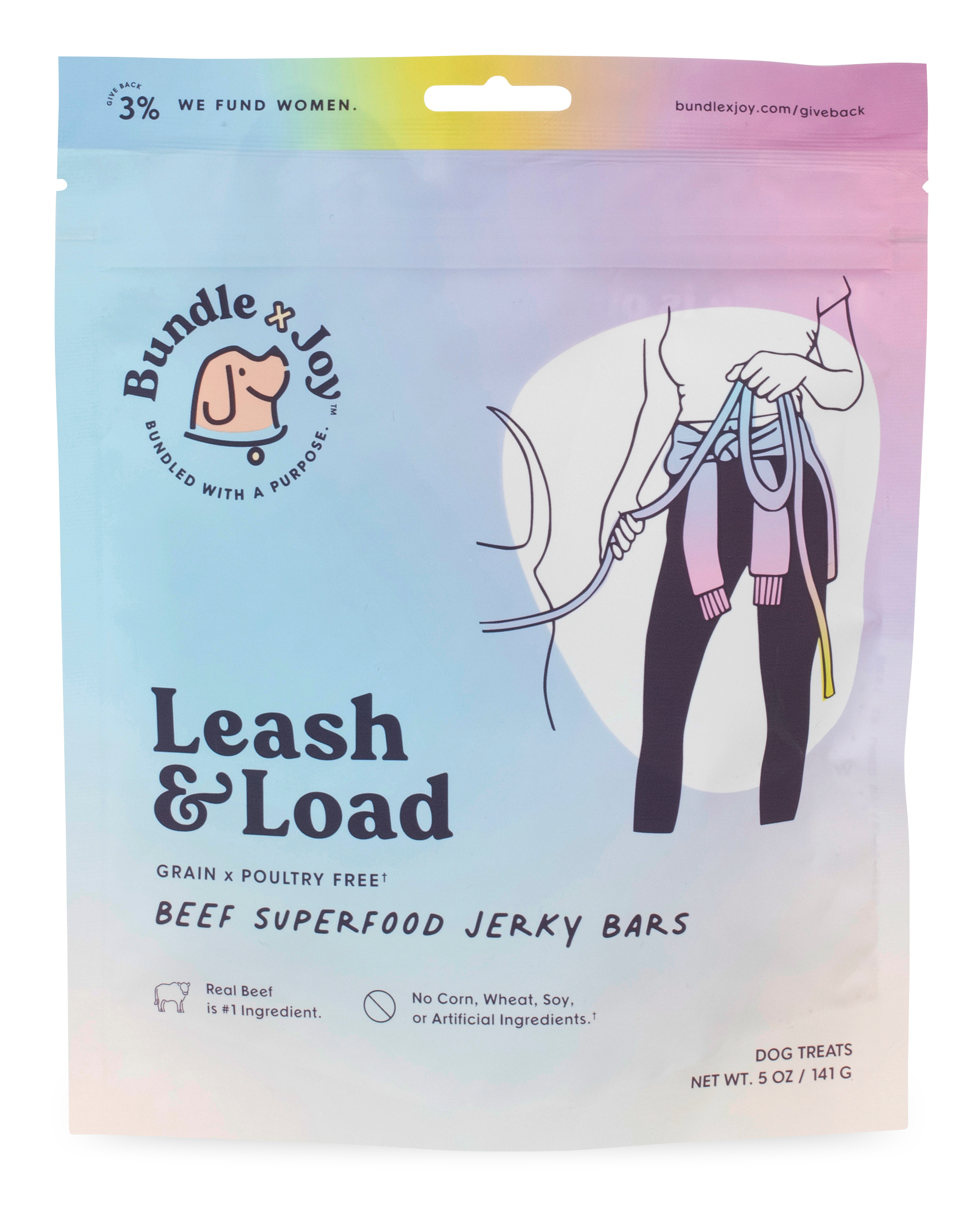 Leash & Load Beef Superfood Jerky Bars for Dogs: 5oz
