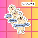 Golden Retriever Energy Waterproof Vinyl Sticker